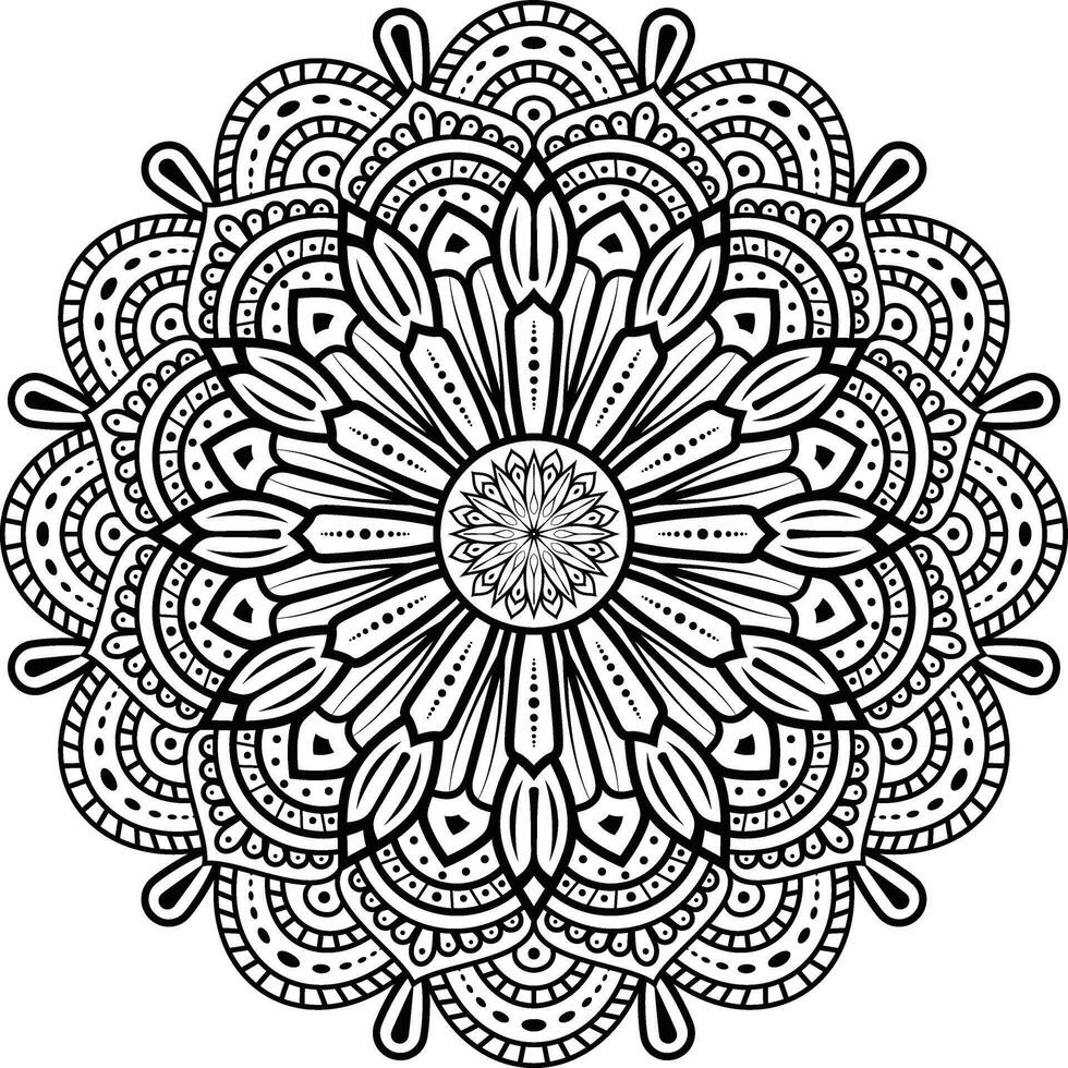 Black and White Floral vector mandala design