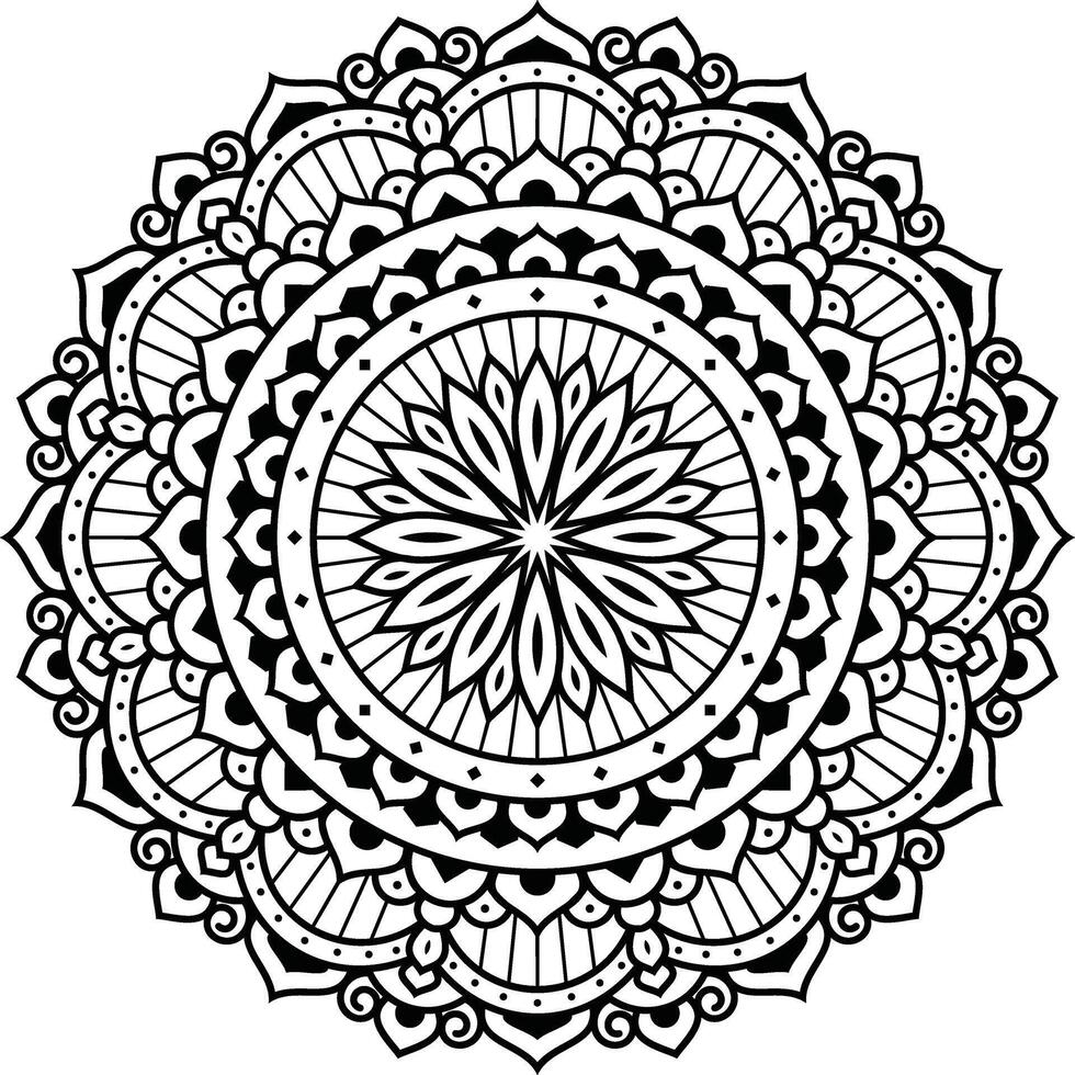 negro y blanco floral vector mandala diseño