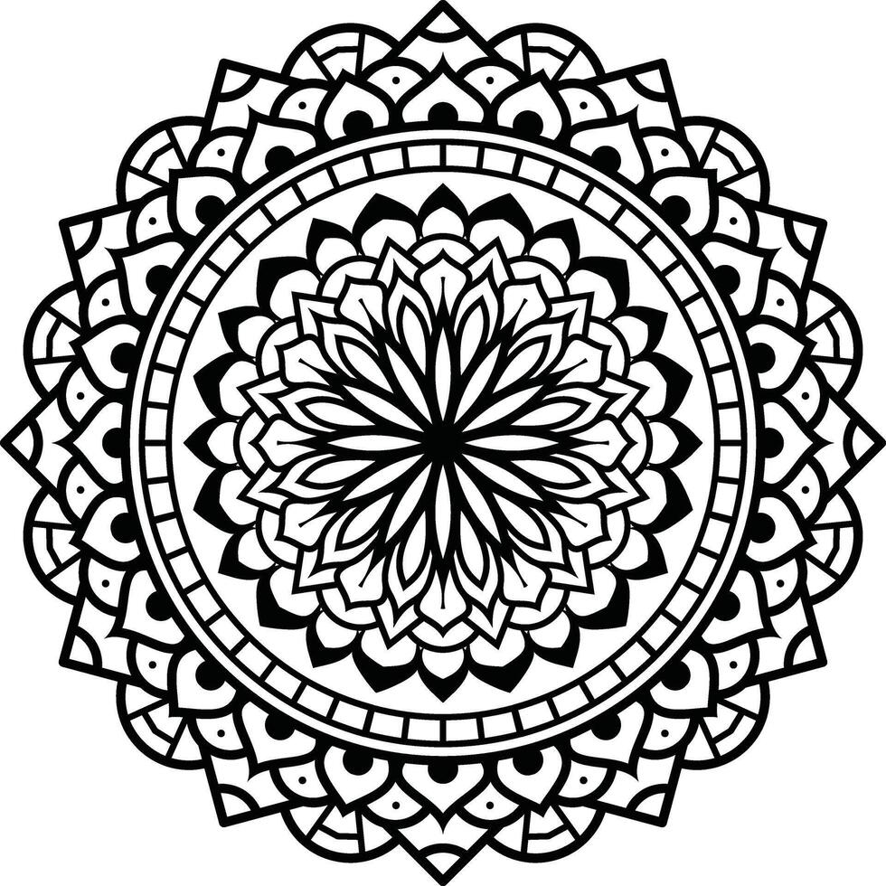 negro y blanco floral vector mandala diseño