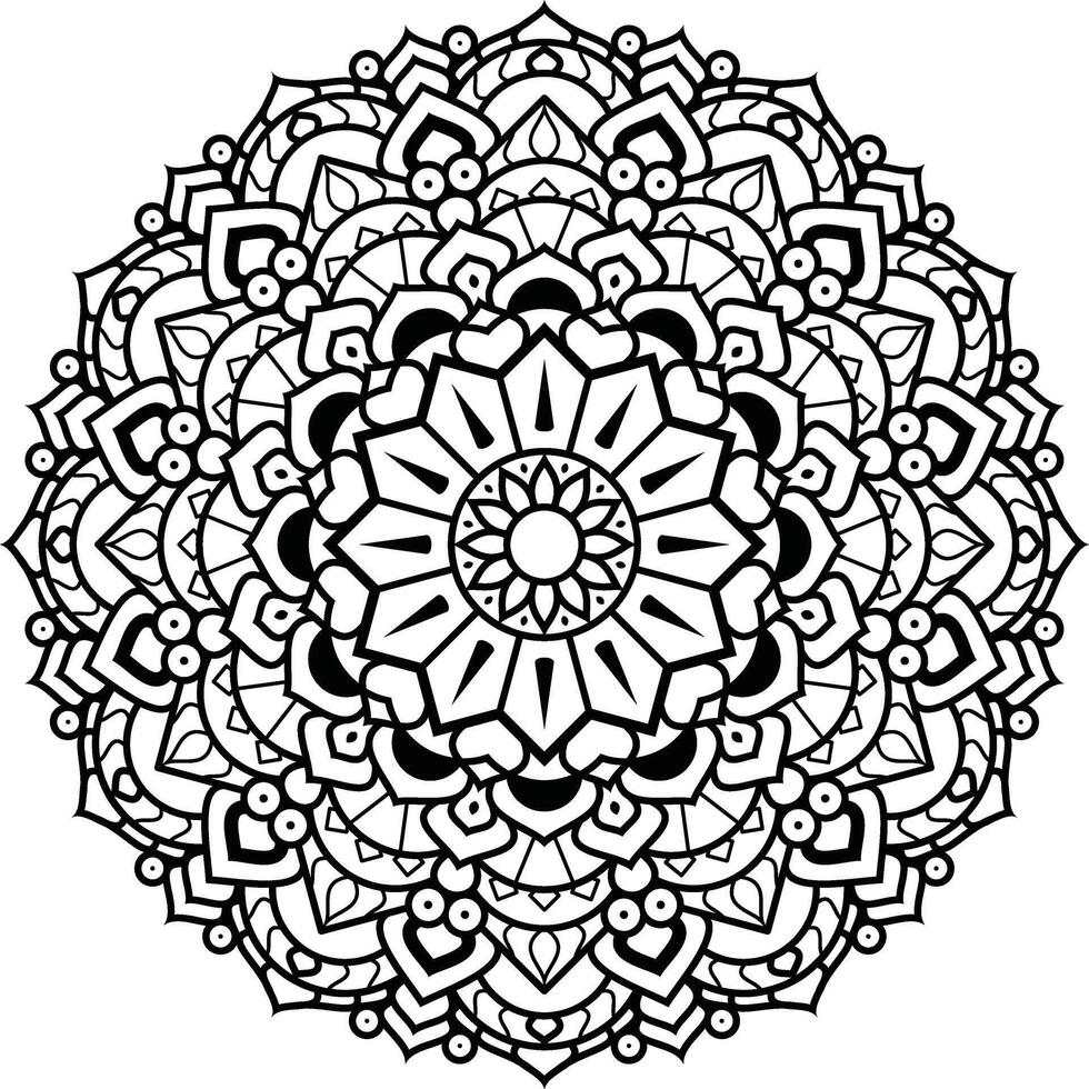 negro y blanco floral vector mandala diseño