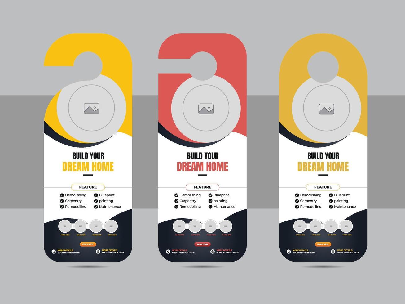 Modern real estate flyer design layout or home repair door hanger design template vector layout