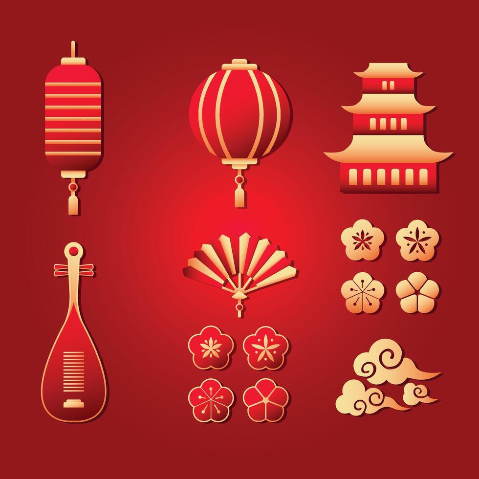 chino pegatina icono vector diseño