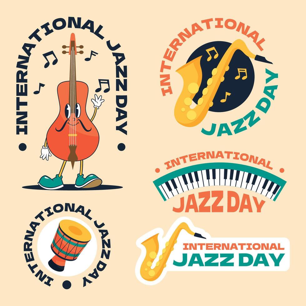 internacional jazz día vector ilustración