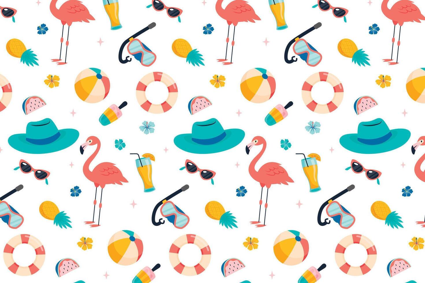 Seamless Pattern Summer Vector Illustration