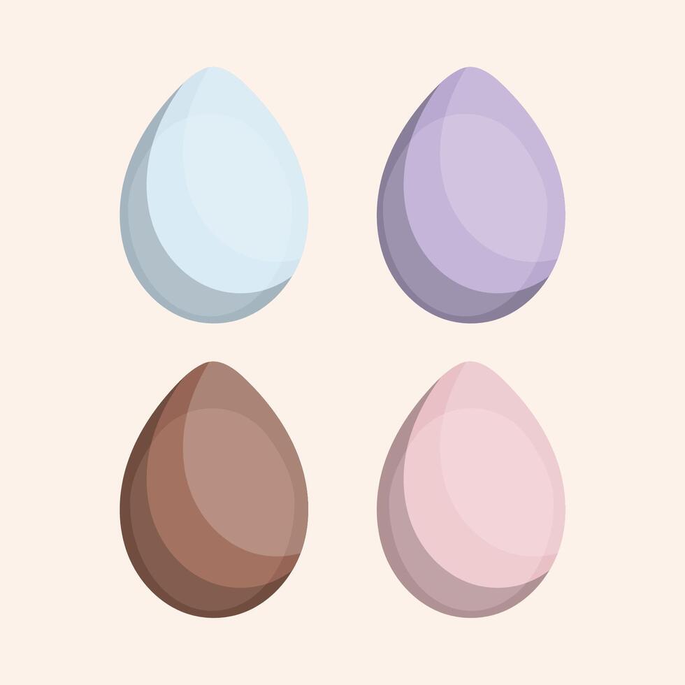 Vector illustration of a set of Easter colored eggs.