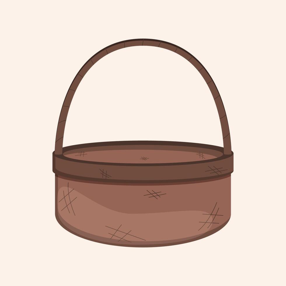 vector ilustración de un marrón mimbre Pascua de Resurrección cesta.
