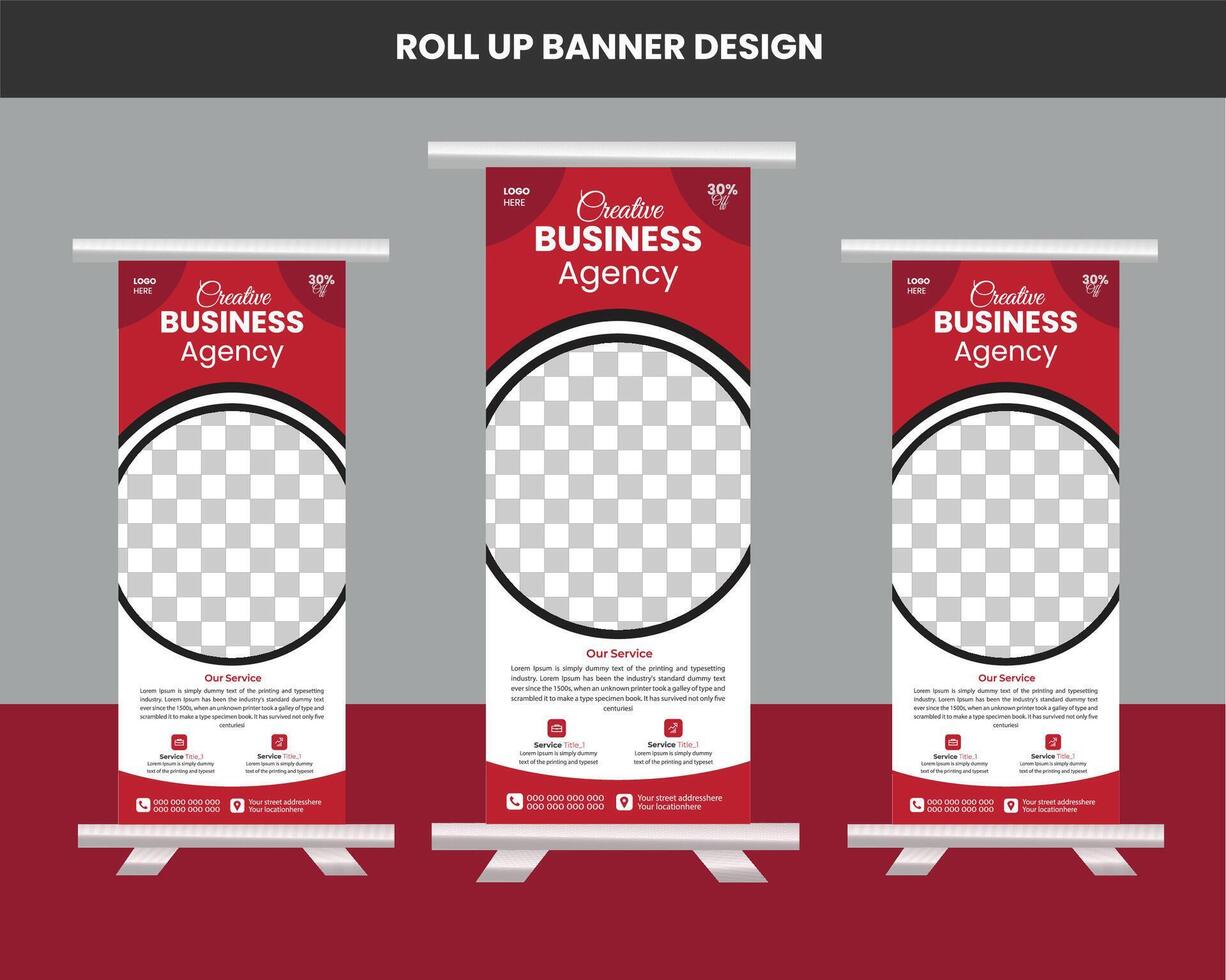 Real estate rollup banner design vector