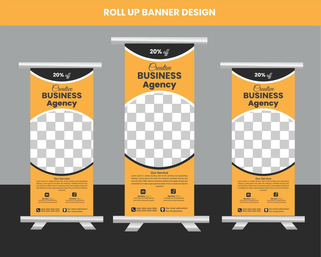 Real estate rollup banner design vector