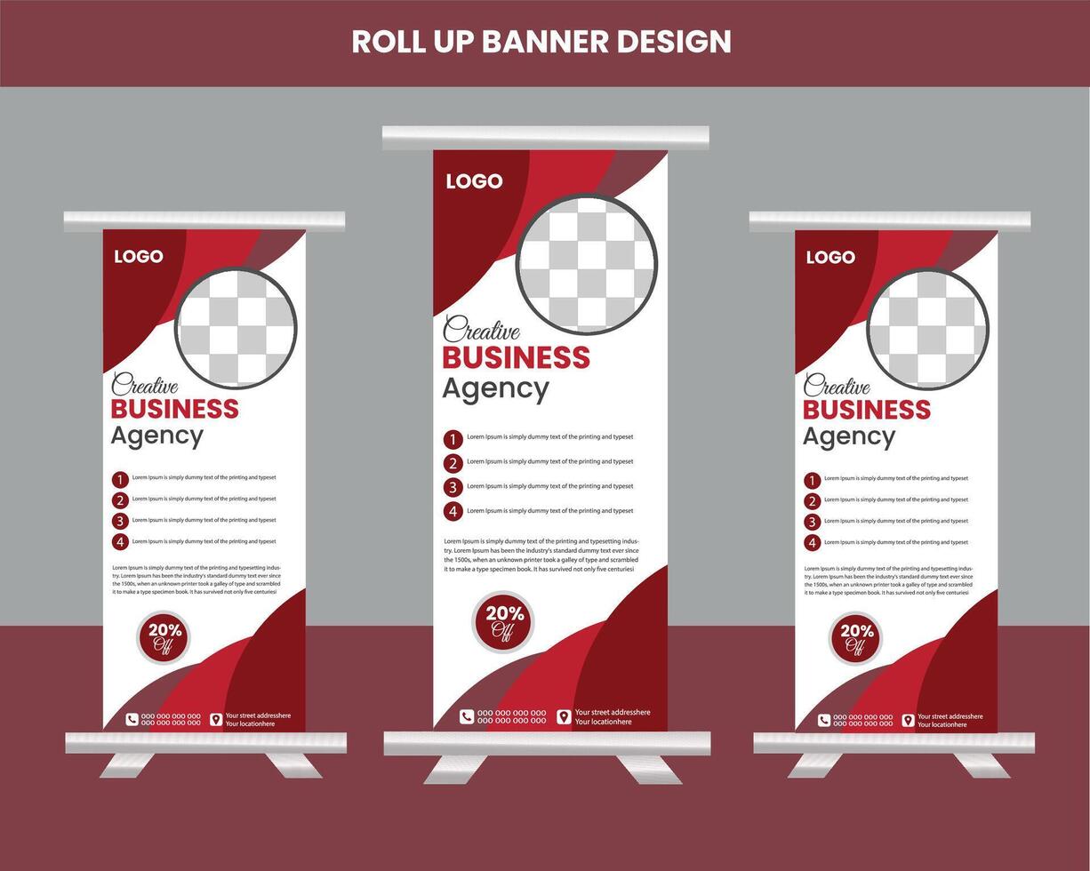 Real estate rollup banner design vector