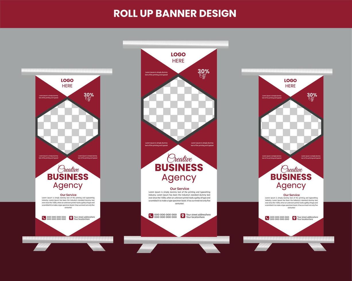 Real estate rollup banner design vector