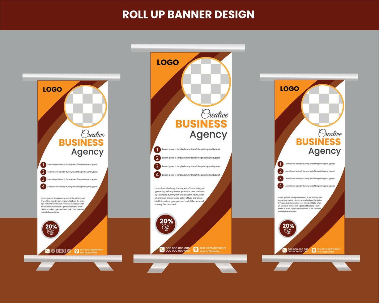 Real estate rollup banner design vector