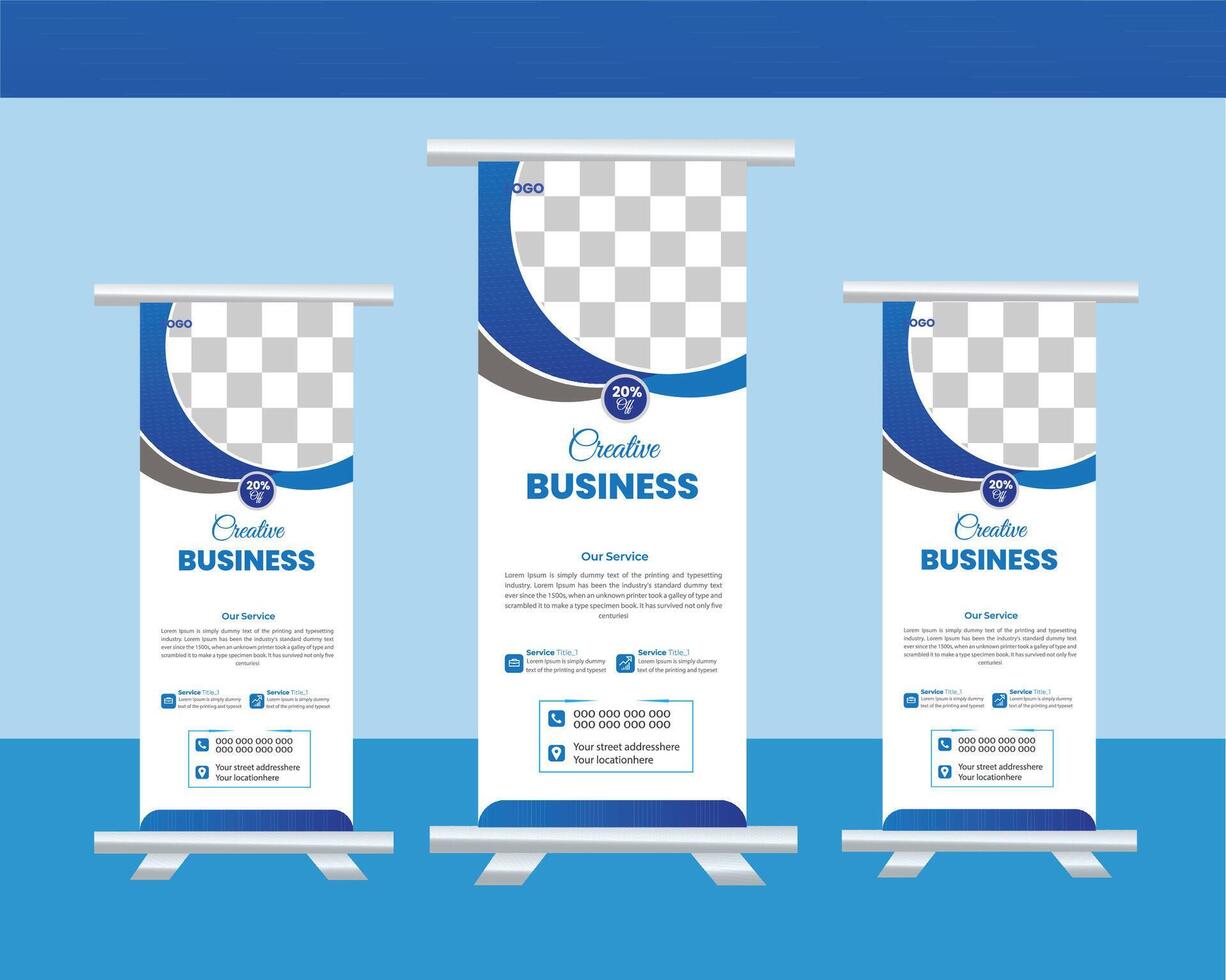 Real estate rollup banner design vector