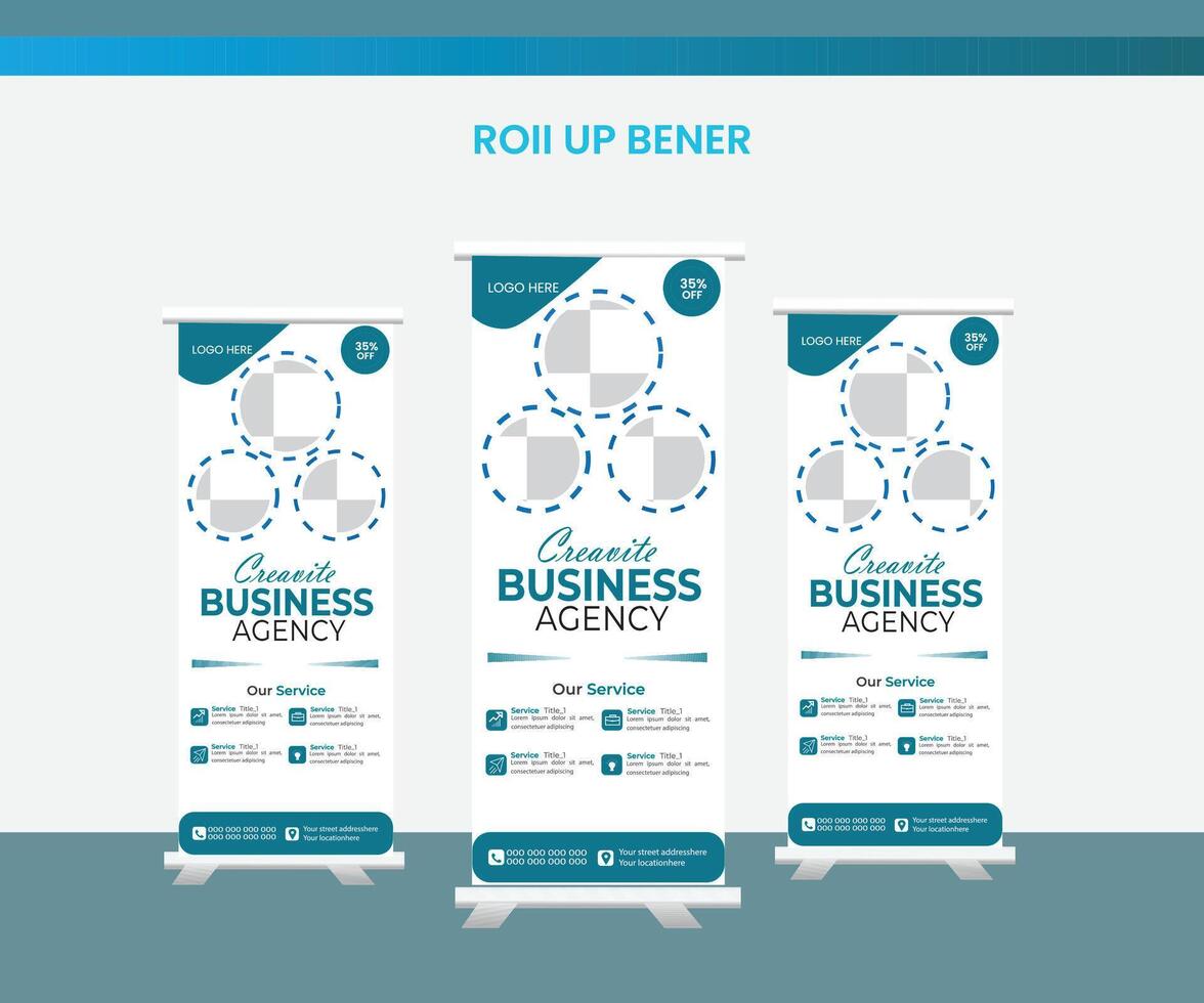 Real estate rollup banner design vector