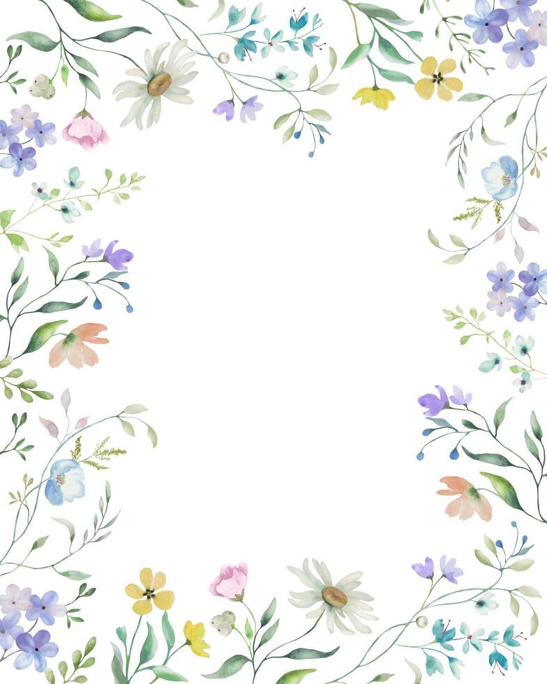 acuarela floral antecedentes. mano dibujado ilustración aislado en blanco antecedentes. vector eps.