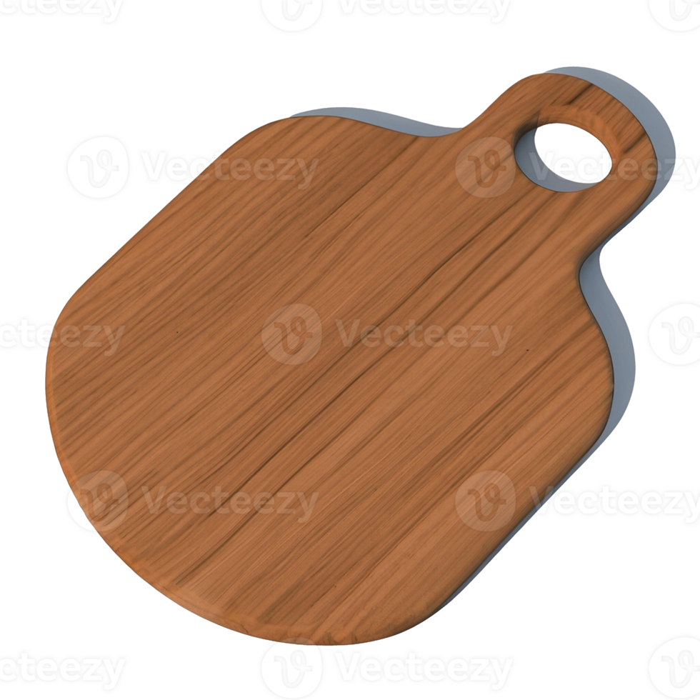 AI generated wooden cutting board on transparent background png