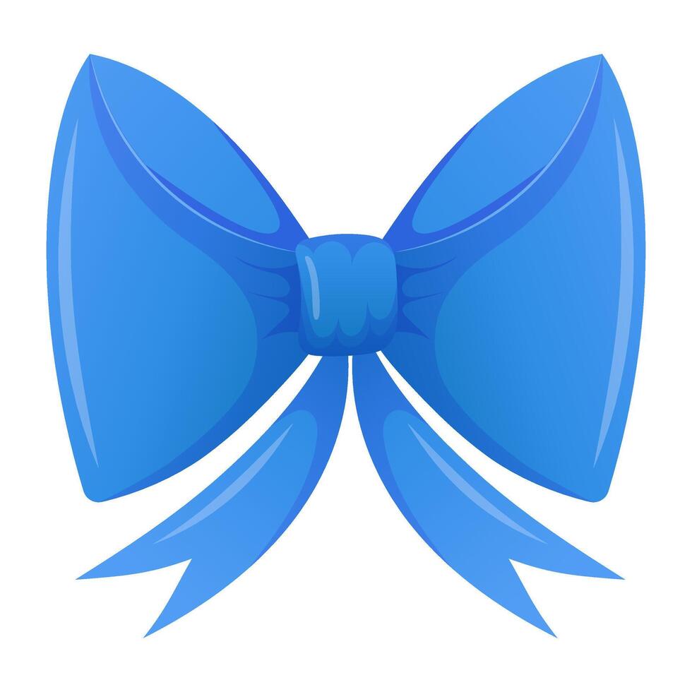 Cartoon blue bow isolated on white background vector