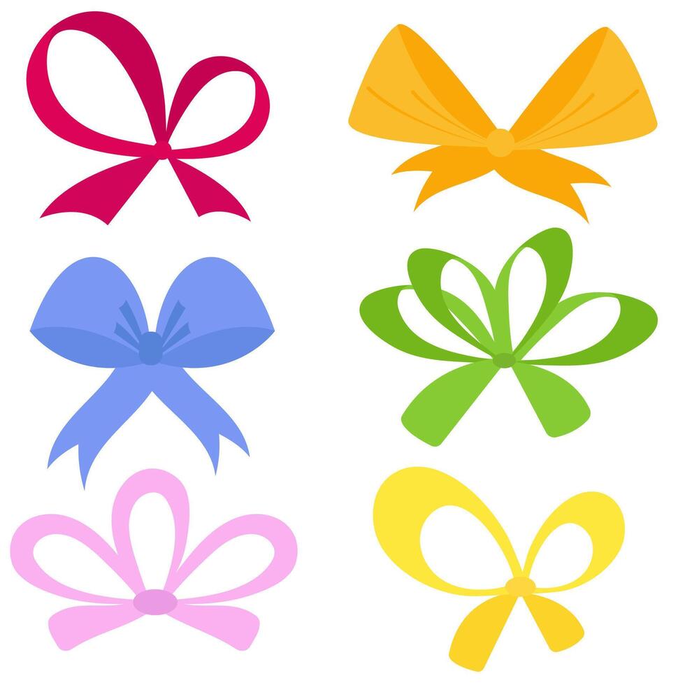 Gift bow collection isolated on white vector