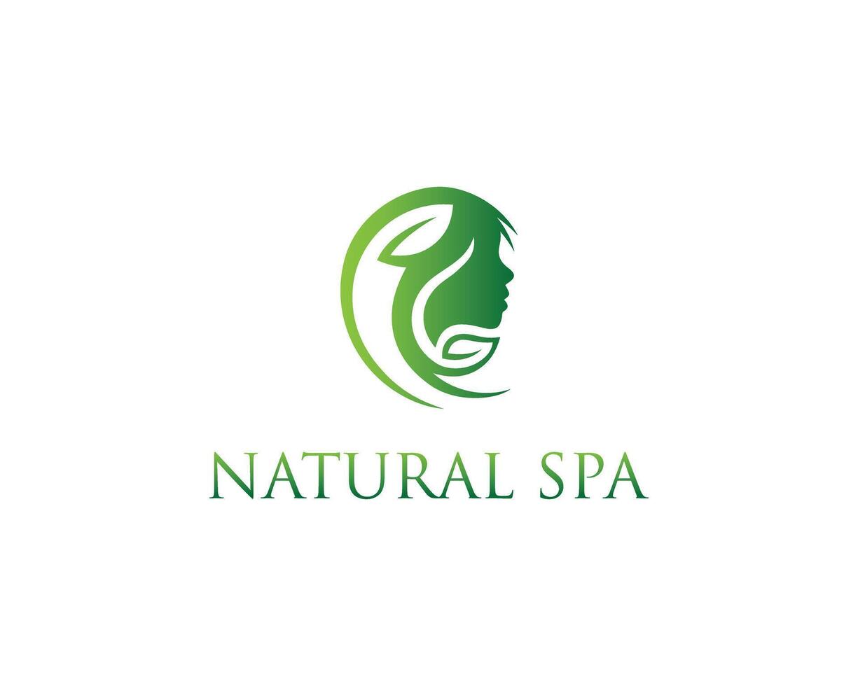 natural spa piel logo diseño vector concepto.