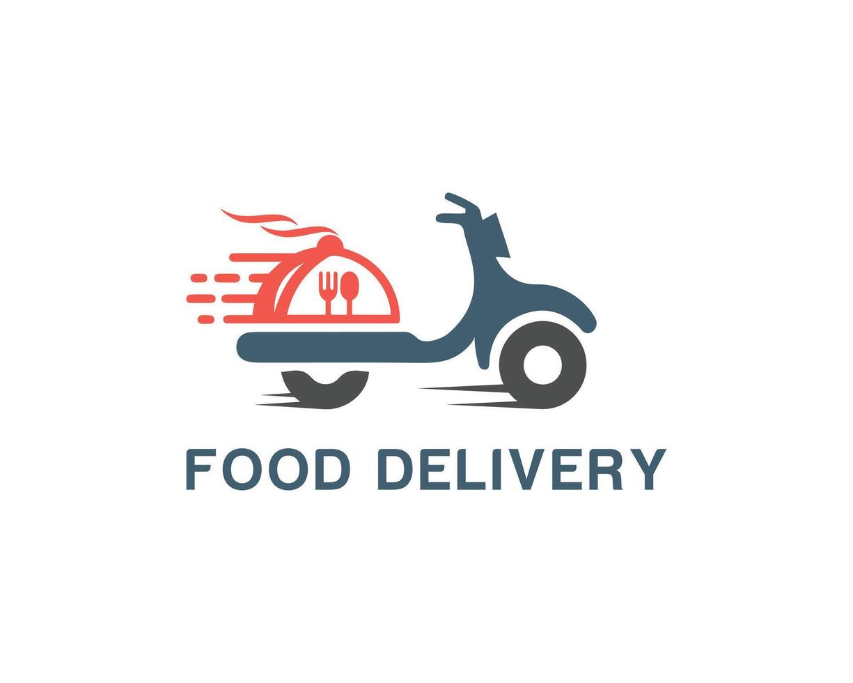 Food delivery motorbike logo icon design concept vector template.