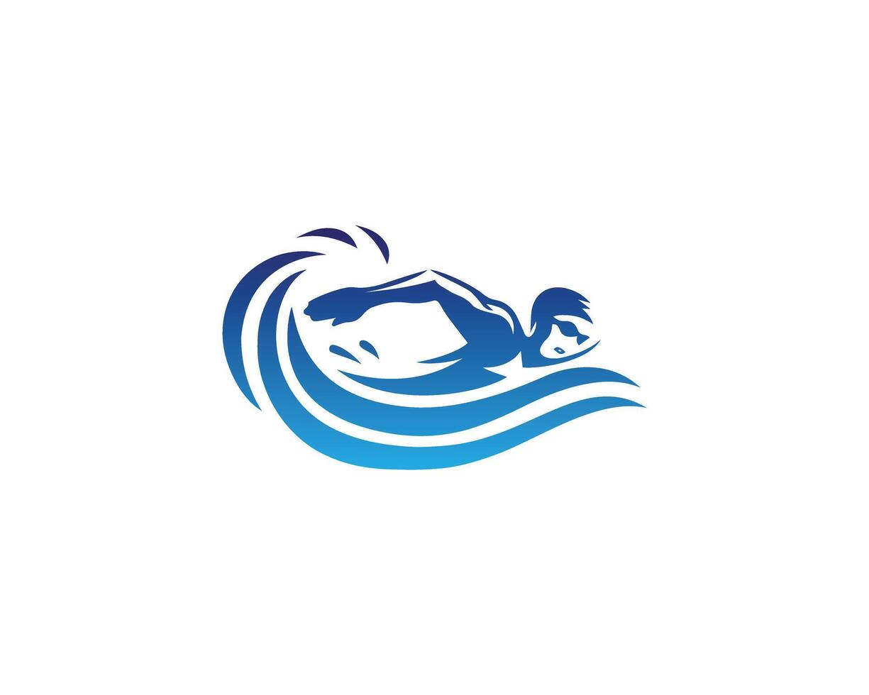 Person swimming logo design vector template