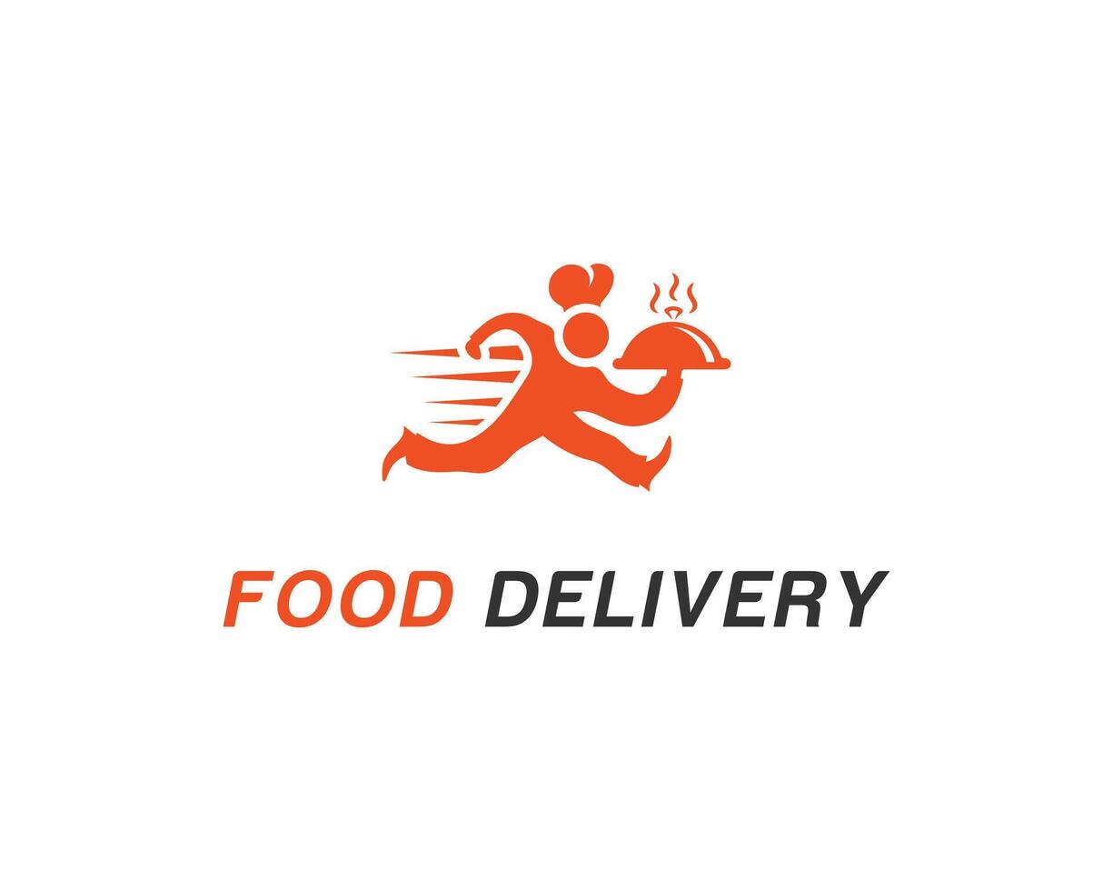 Run Chef Food Delivery Service Logo Design Vector Template.