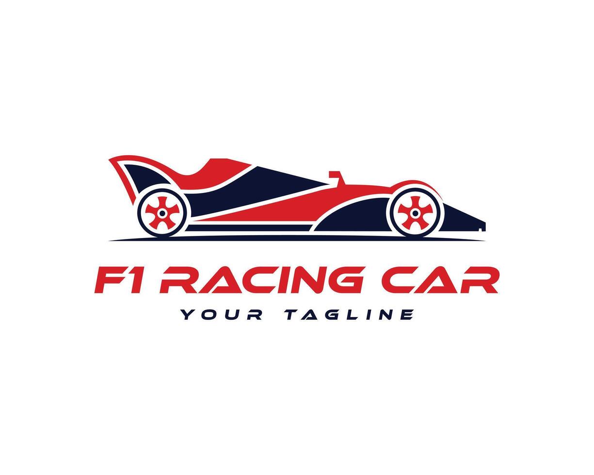 Formula 1 racing car logo design vector icon.