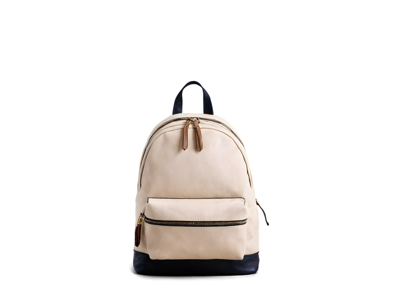 AI generated Beige backpack, Bag isolated on transparent background, fashion accessories, png