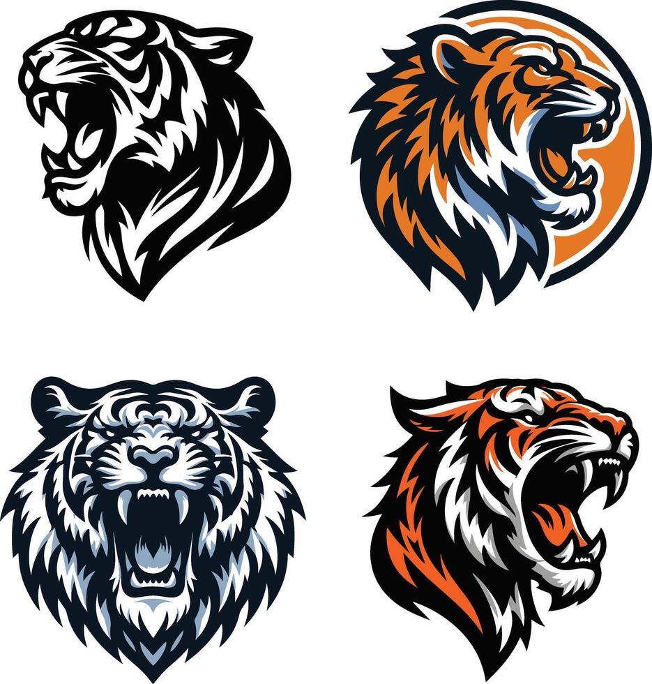 tigre logos vector ilustración