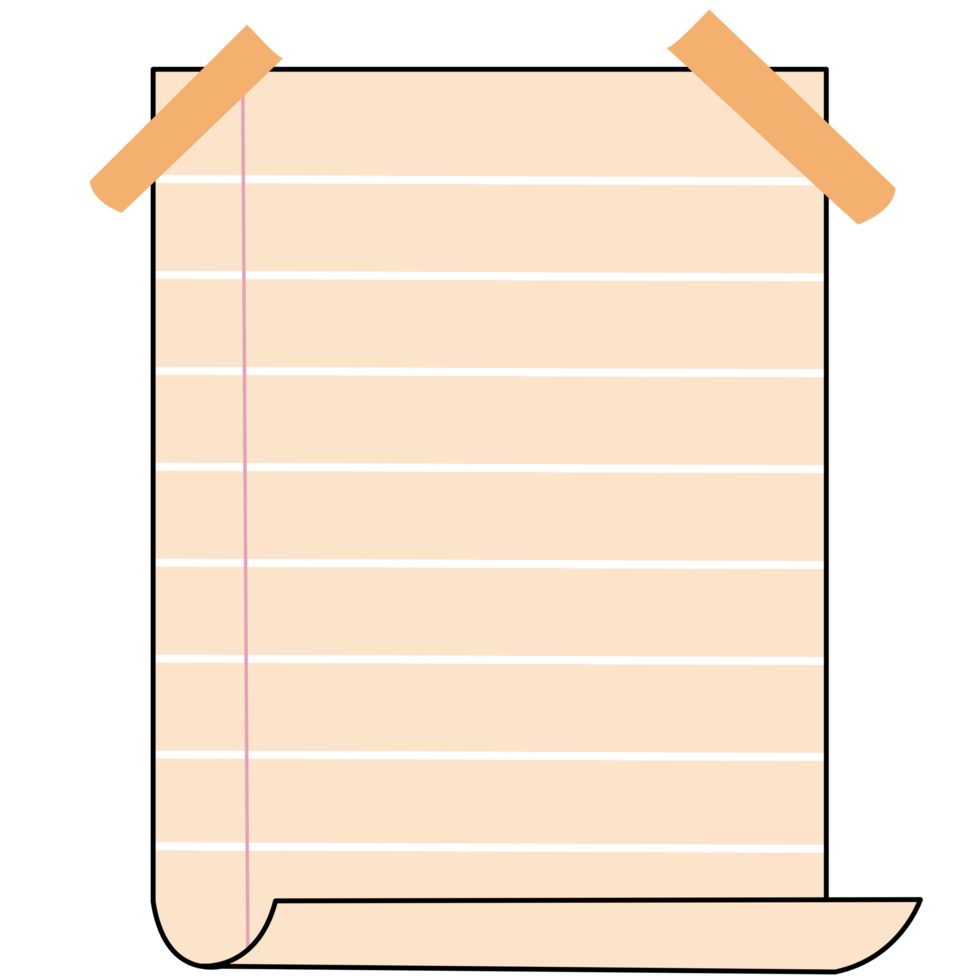 Cartoon style sticky notes. Paper notes with adhesive tape for noting. png