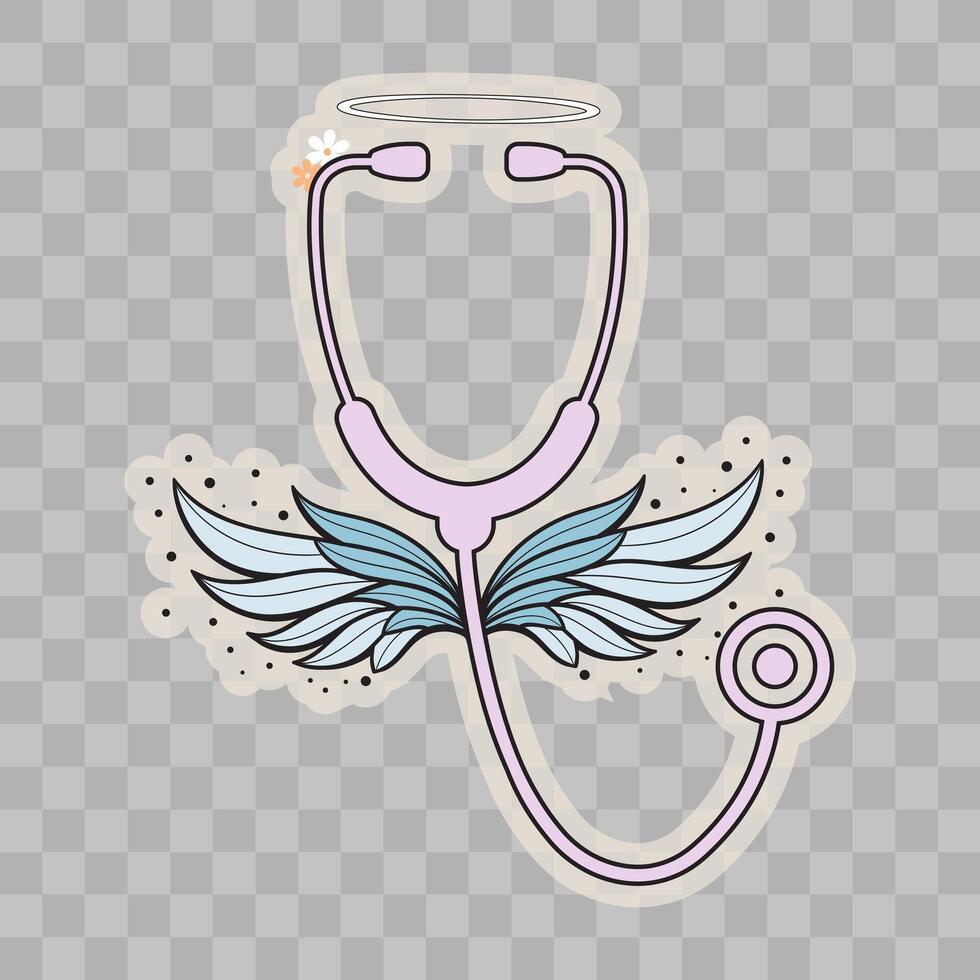 Palliative Stethoscope Sticker, Hospice Nurse, Hospice Healthcare, Stethoscope Sticker vector