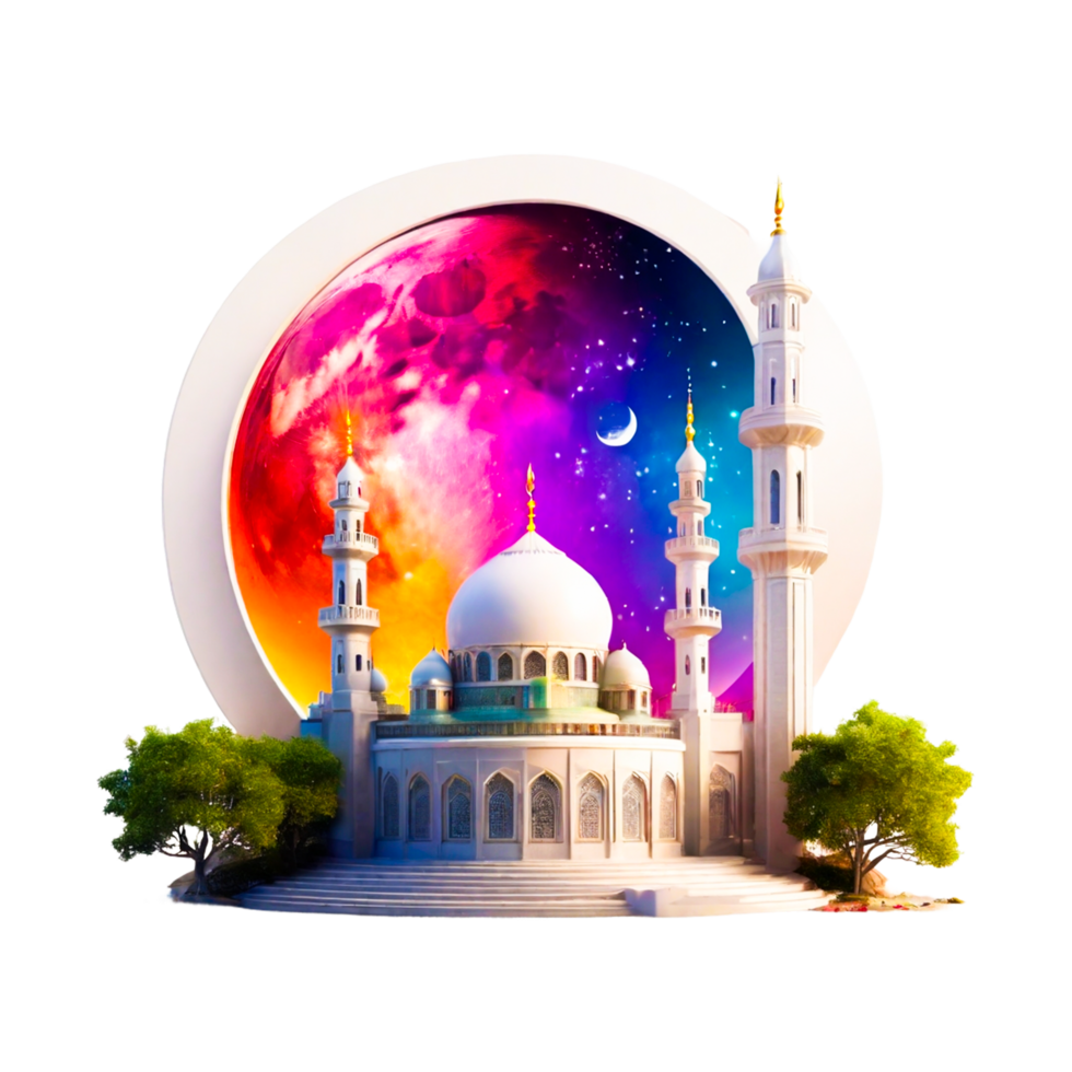 AI generated Beautiful mosque for ramadan png transparent