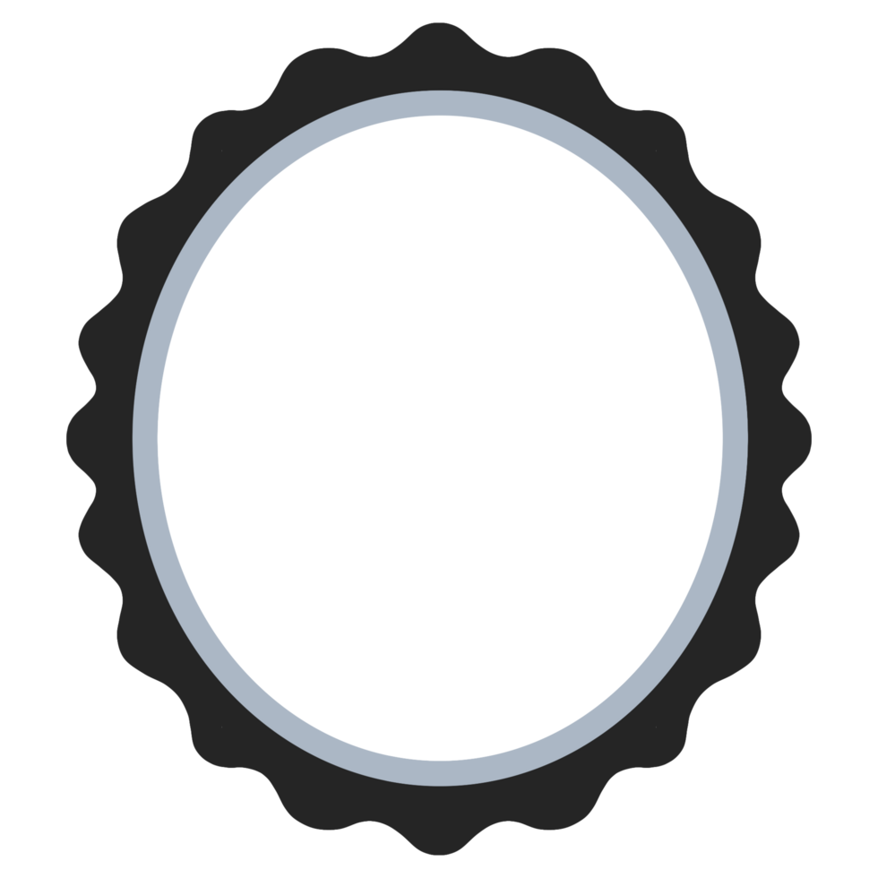 a black and white round frame icon png