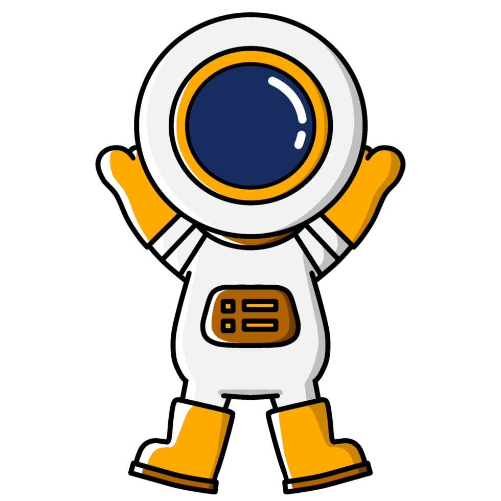cartoon astronaut with hands up png