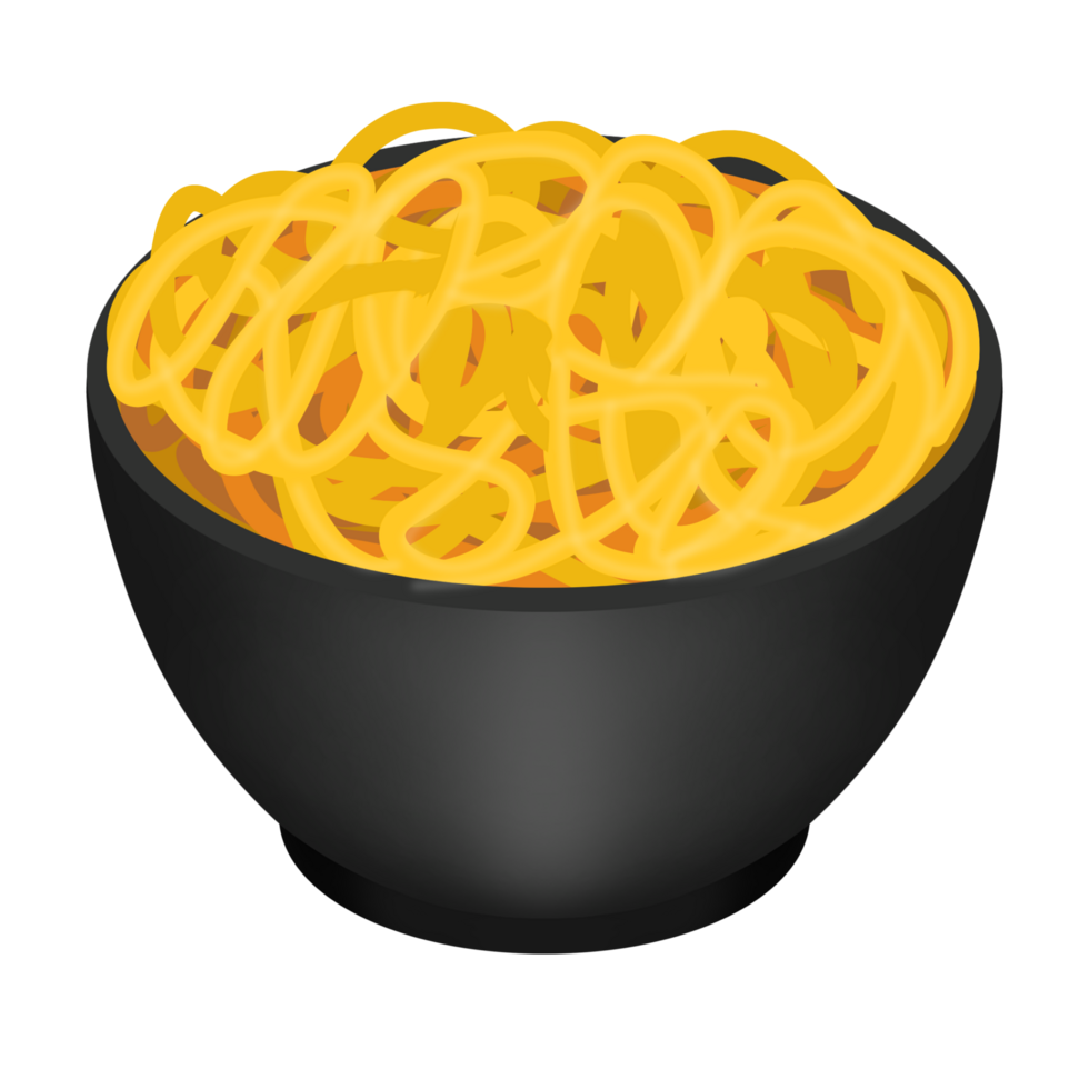 spaghetti noodles in a bowl icon illustration png