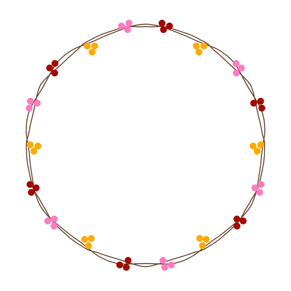 a circle frame with flowers and leaves png