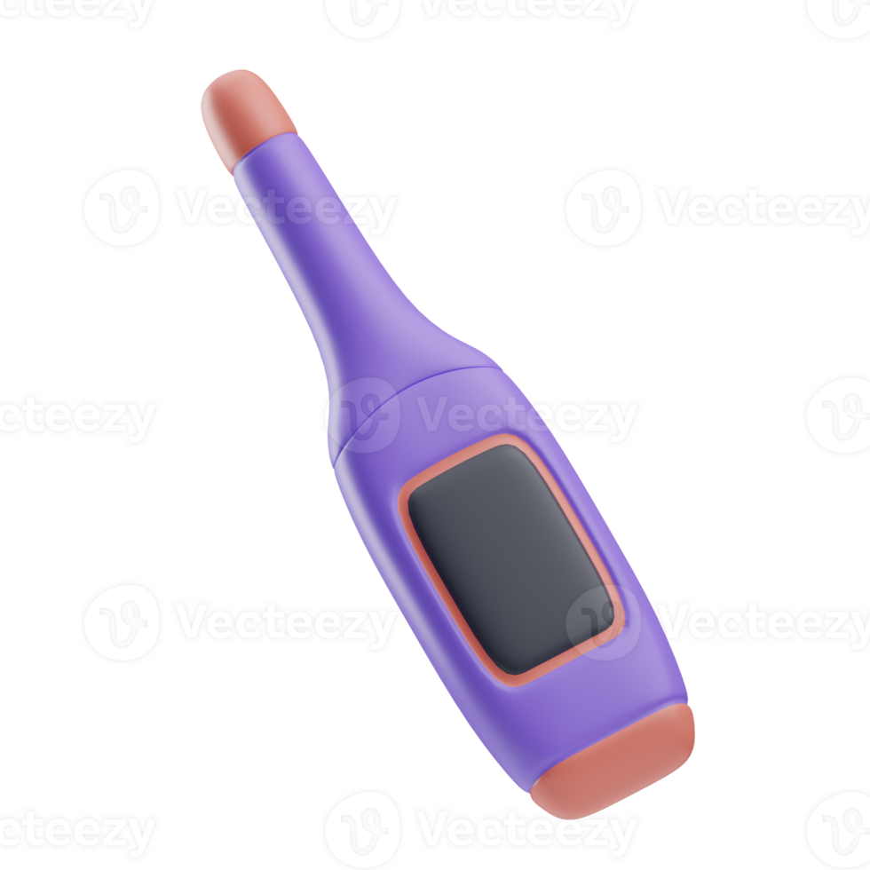 Object Medical Electronic Devices Thermometer 3D Illustration png
