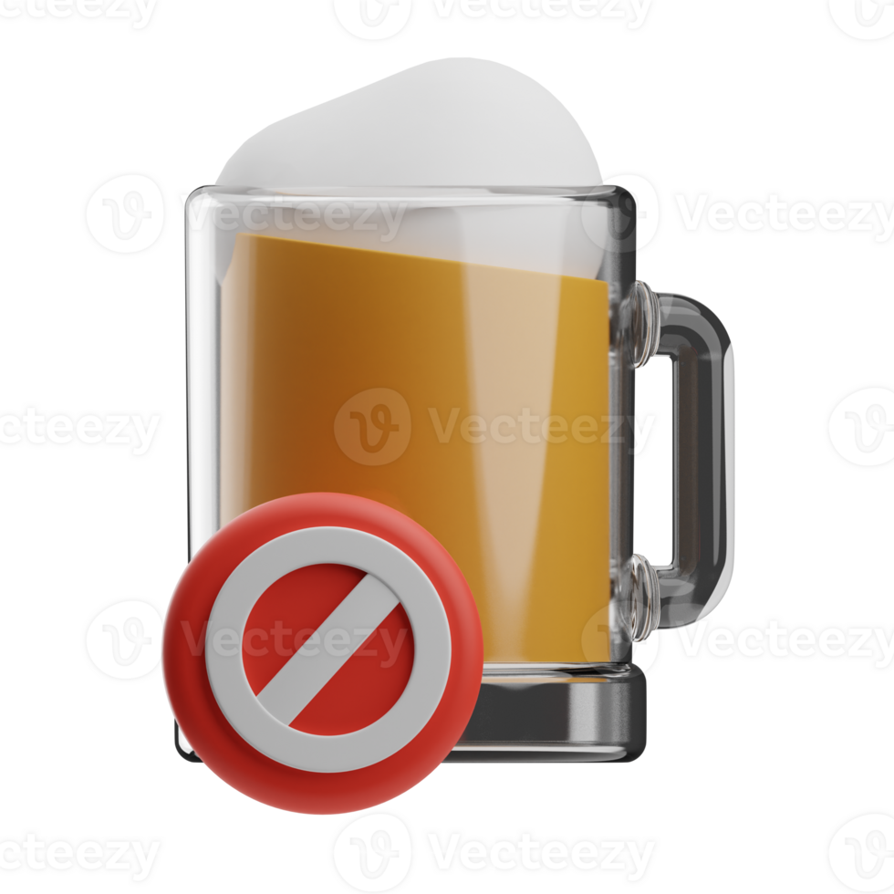 Object World Cancer Day No Drinking 3D Illustration png