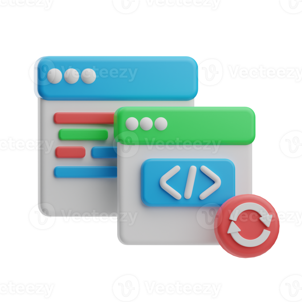 Object Scrum Development Refactoring 3D Illustration png
