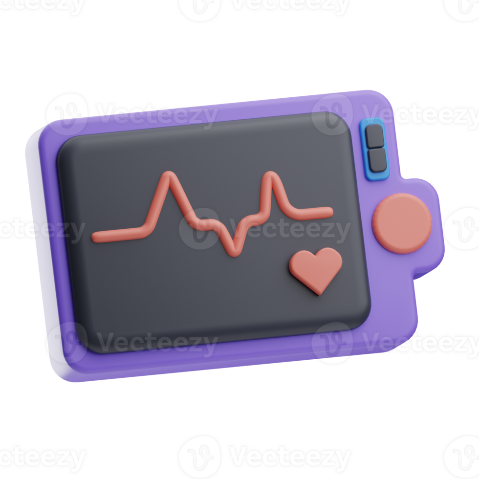 Object Medical Electronic Devices Ekg Monitor 3D Illustration png