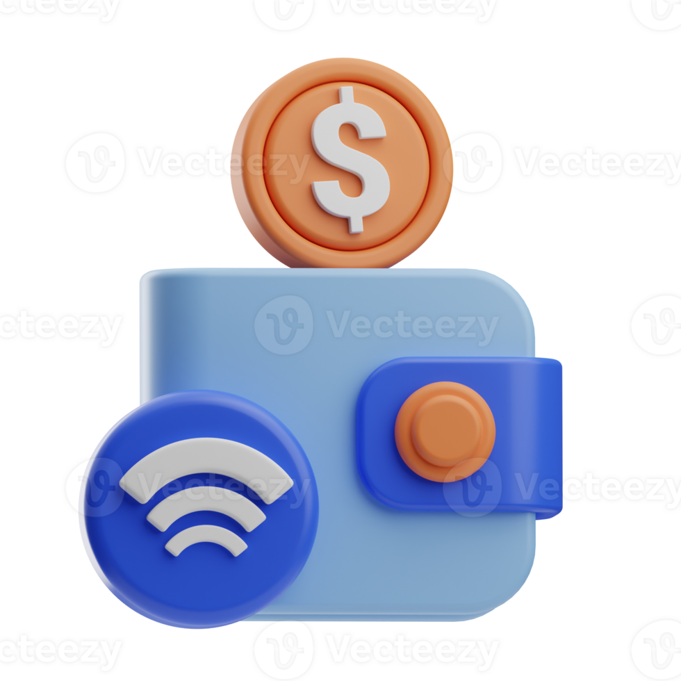 Object Digital Disruption Digital Wallet 3D Illustration png