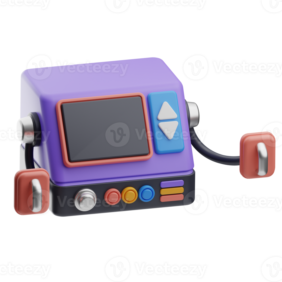 Object Medical Electronic Devices Defibrillator 3D Illustration png