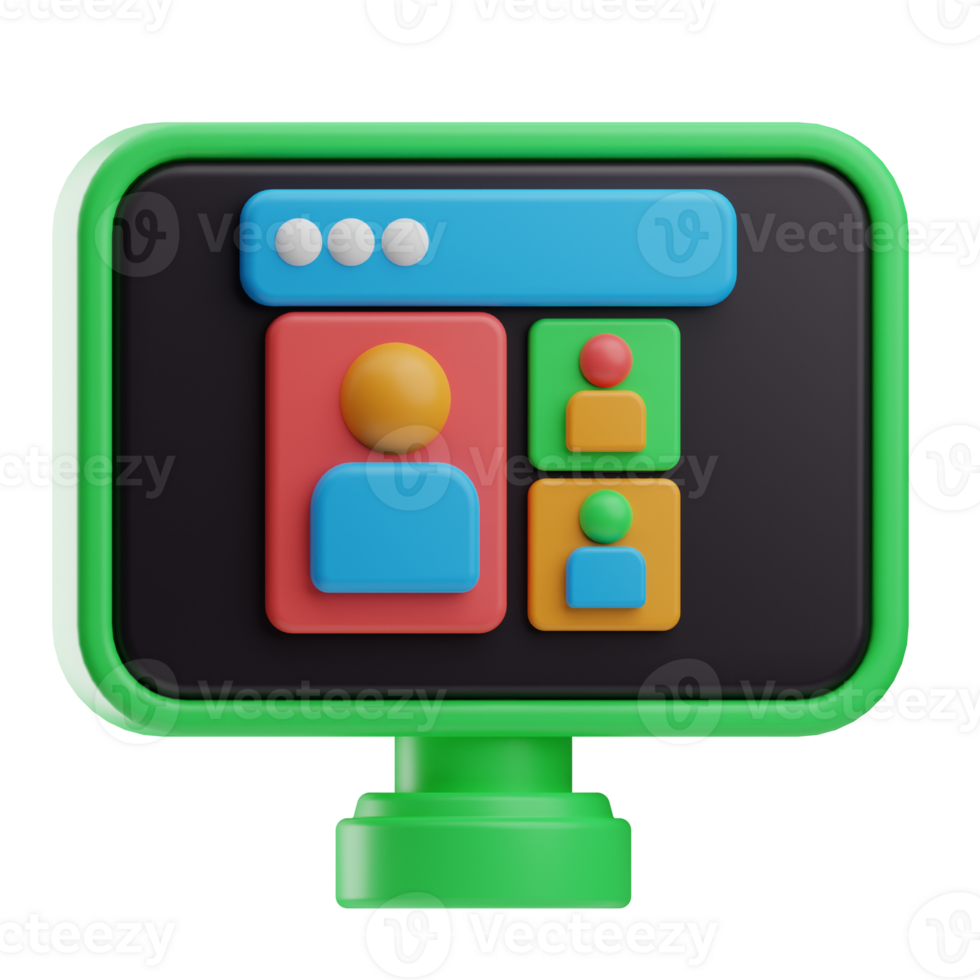 Object Scrum Development Online Meeting 3D Illustration png