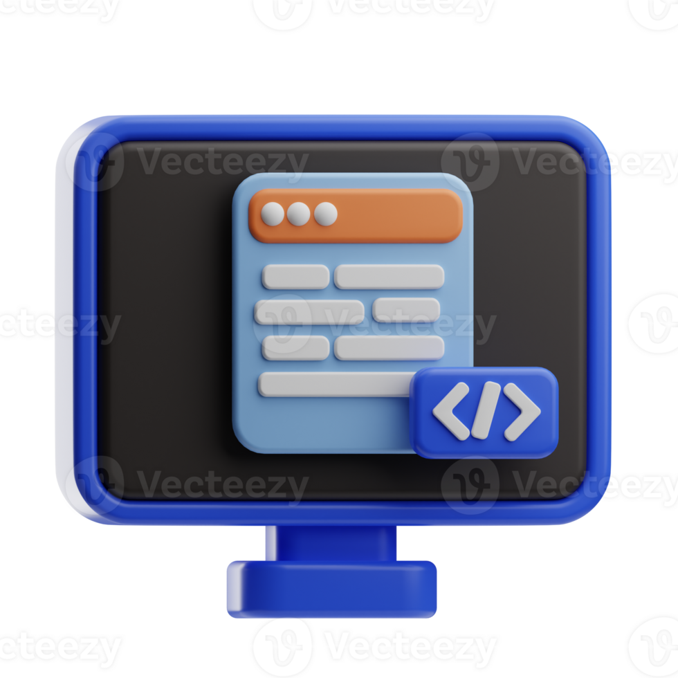 Object Digital Disruption Coding 3D Illustration png