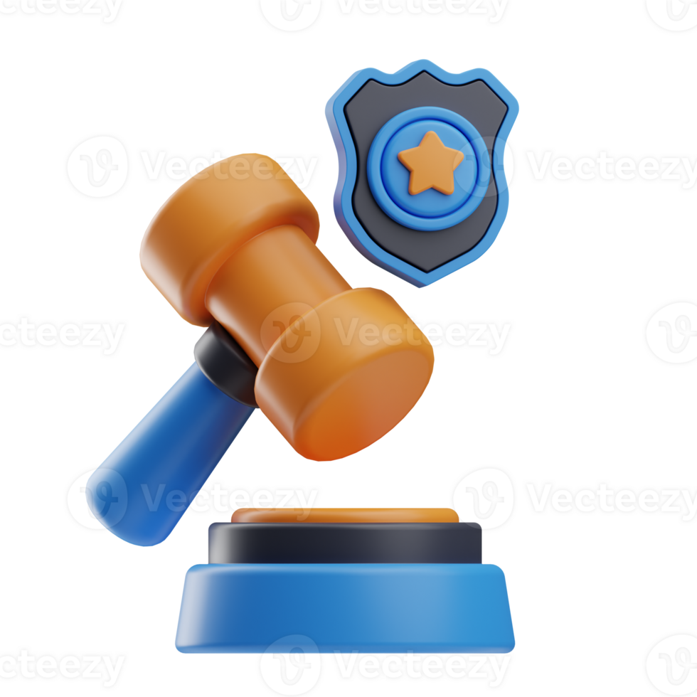 Object Crime Investigation Judge 3D Illustration png