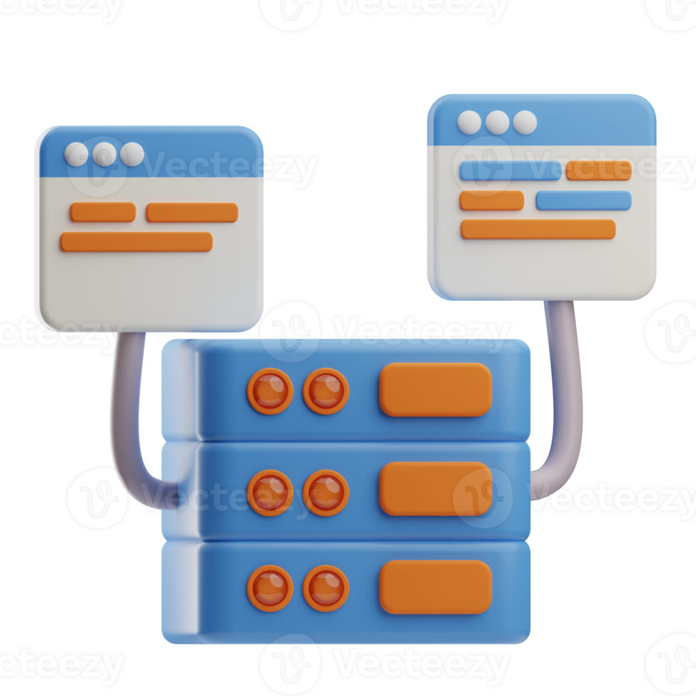 objeto computadora programación servidor 3d ilustración png