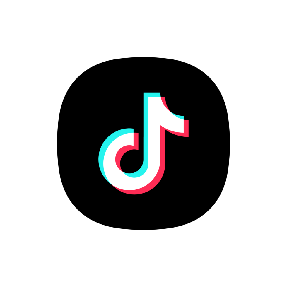 App Icon Style TikTok logo With Thick White Border On A Transparent Background png