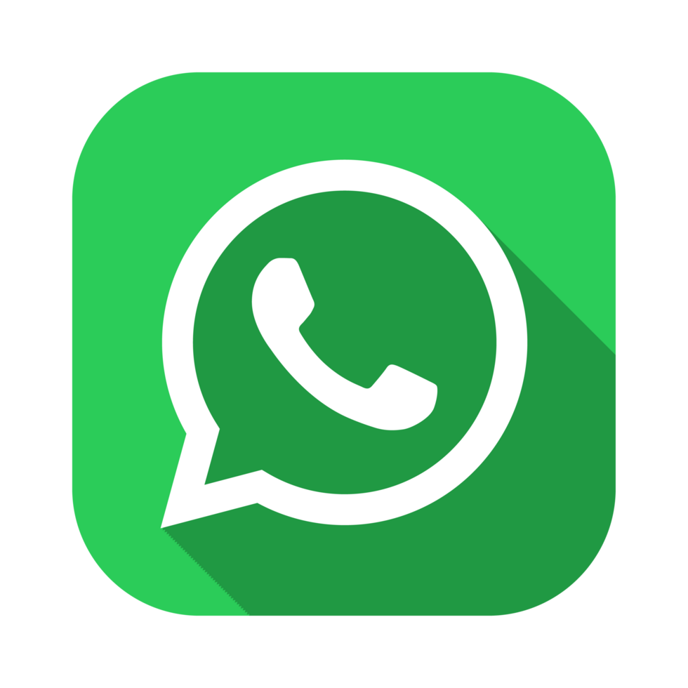 quadrado Whatsapp logotipo com grandes sombra em uma transparente fundo png