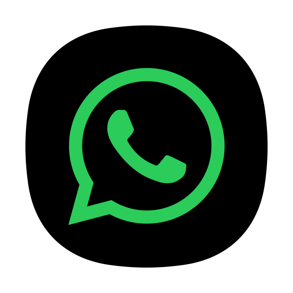Preto e verde aplicativo ícone estilo Whatsapp logotipo em uma transparente fundo png