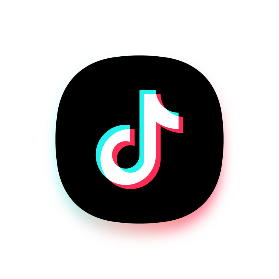 App Icon Style TikTok logo With Thick White Border And Shadow On A Transparent Background png