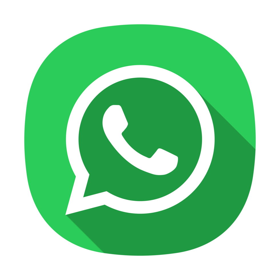 aplicación icono estilo whatsapp logo con largo sombra en un transparente antecedentes png